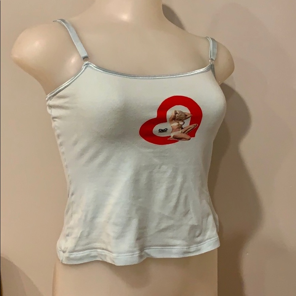 AUTH D&G Dolce & Gabbana crop top green camisole